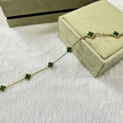 [Mystic ]CLOVER 6 MOTIF MALACHITE BRACELET