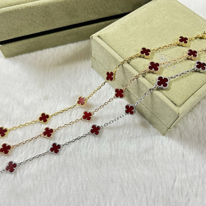 [Mystic ]CLOVER 6 MOTIF RED AGATE BRACELET