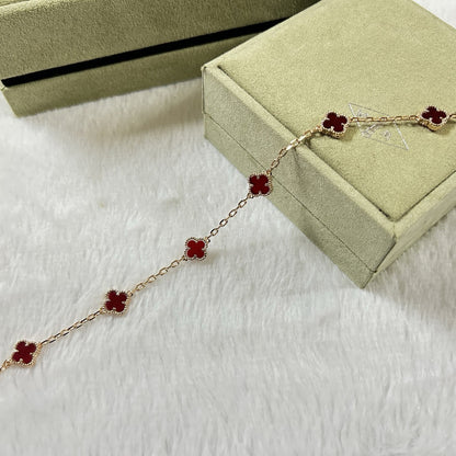 [Mystic ]CLOVER 6 MOTIF RED AGATE BRACELET