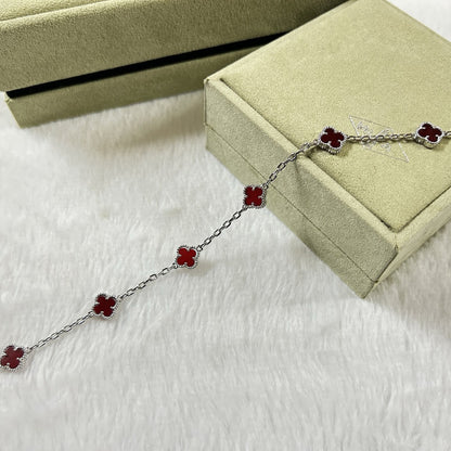 [Mystic ]CLOVER 6 MOTIF RED AGATE BRACELET
