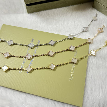 [Mystic ]CLOVER 6 MOTIF WHITE MOP BRACELET