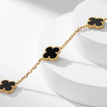 Mystic CLOVER 10 MOTIFS ONYX NECKLACE