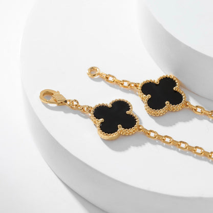 Mystic CLOVER 10 MOTIFS ONYX NECKLACE