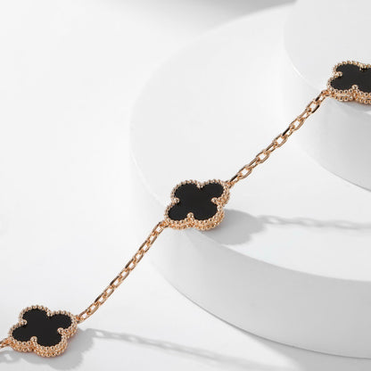 Mystic CLOVER 10 MOTIFS ONYX NECKLACE