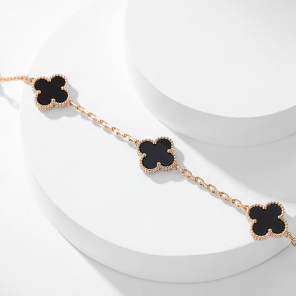 Mystic CLOVER 10 MOTIFS ONYX NECKLACE