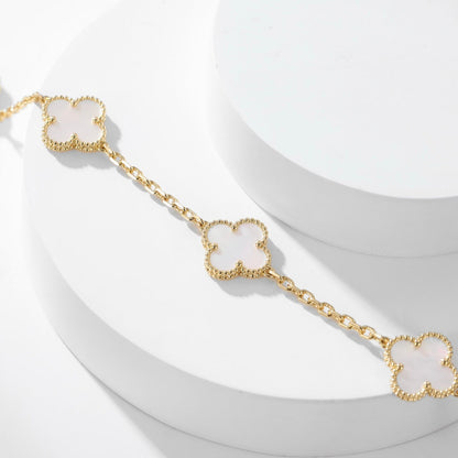 Mystic CLOVER 10 MOTIFS WHITE MOTHER OF PEARL NECKLACE