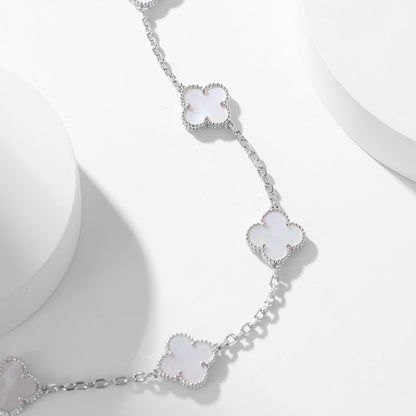 Mystic CLOVER 10 MOTIFS WHITE MOTHER OF PEARL NECKLACE