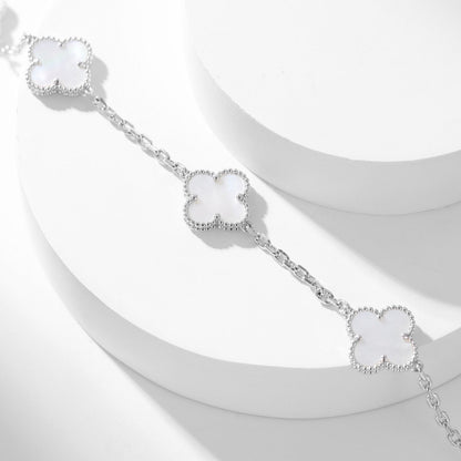 Mystic CLOVER 10 MOTIFS WHITE MOTHER OF PEARL NECKLACE