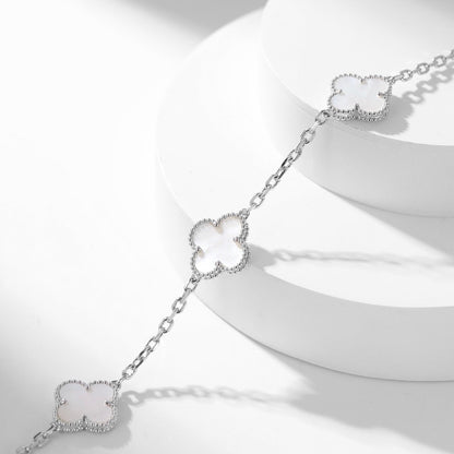 Mystic CLOVER 10 MOTIFS WHITE MOTHER OF PEARL NECKLACE