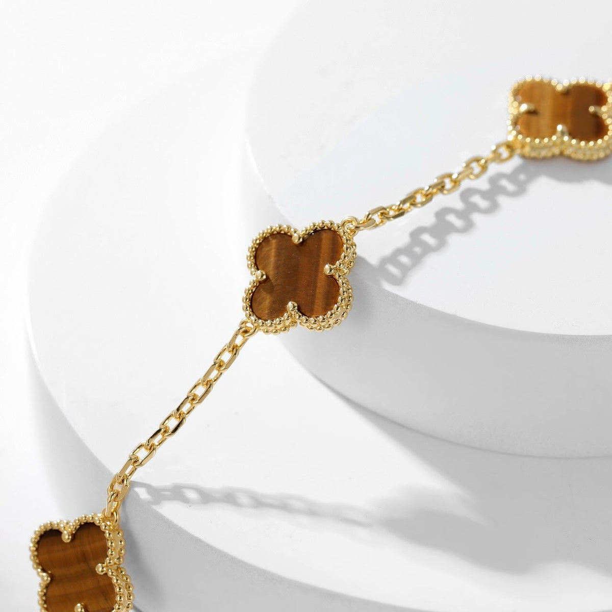 Mystic CLOVER 10 MOTIFS TIGER EYE NECKLACE