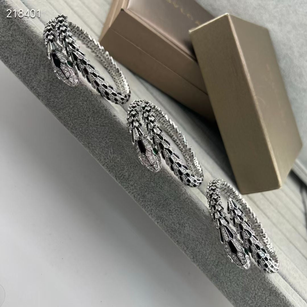 [Mystic ] EW OBSIDIAN & DIAMOND SERPENT BRACELET