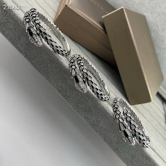 [Mystic ] EW OBSIDIAN & DIAMOND SERPENT BRACELET