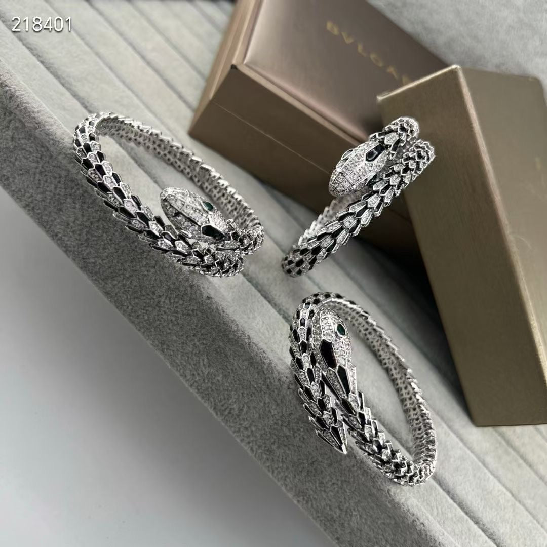 [Mystic ] EW OBSIDIAN & DIAMOND SERPENT BRACELET