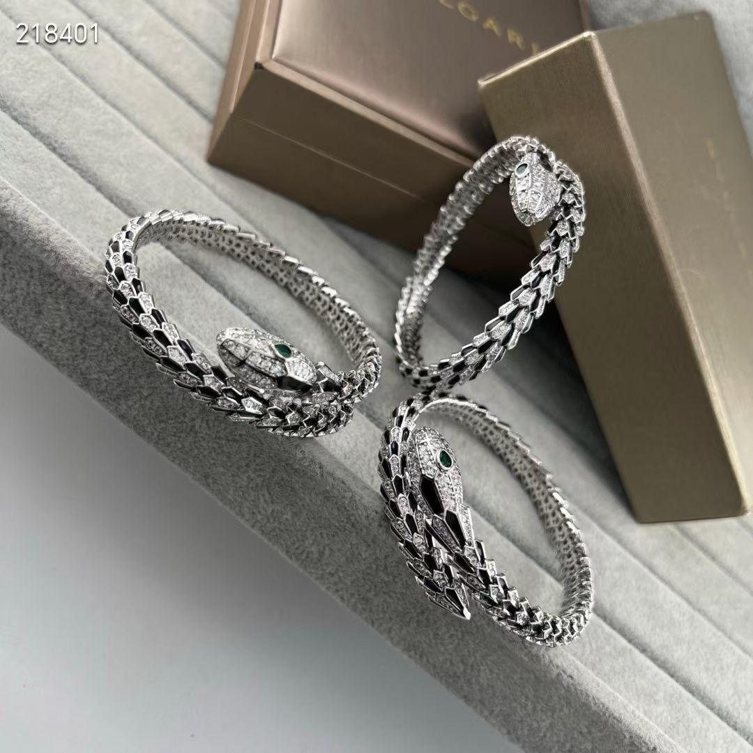 [Mystic ] EW OBSIDIAN & DIAMOND SERPENT BRACELET