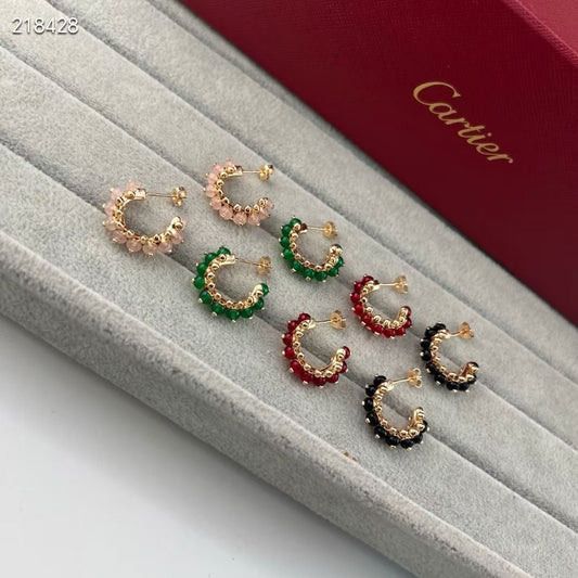 [Mystic ] NEW COLORED GEMSTONE COLLECTION SMALL HOOP EARRINGS