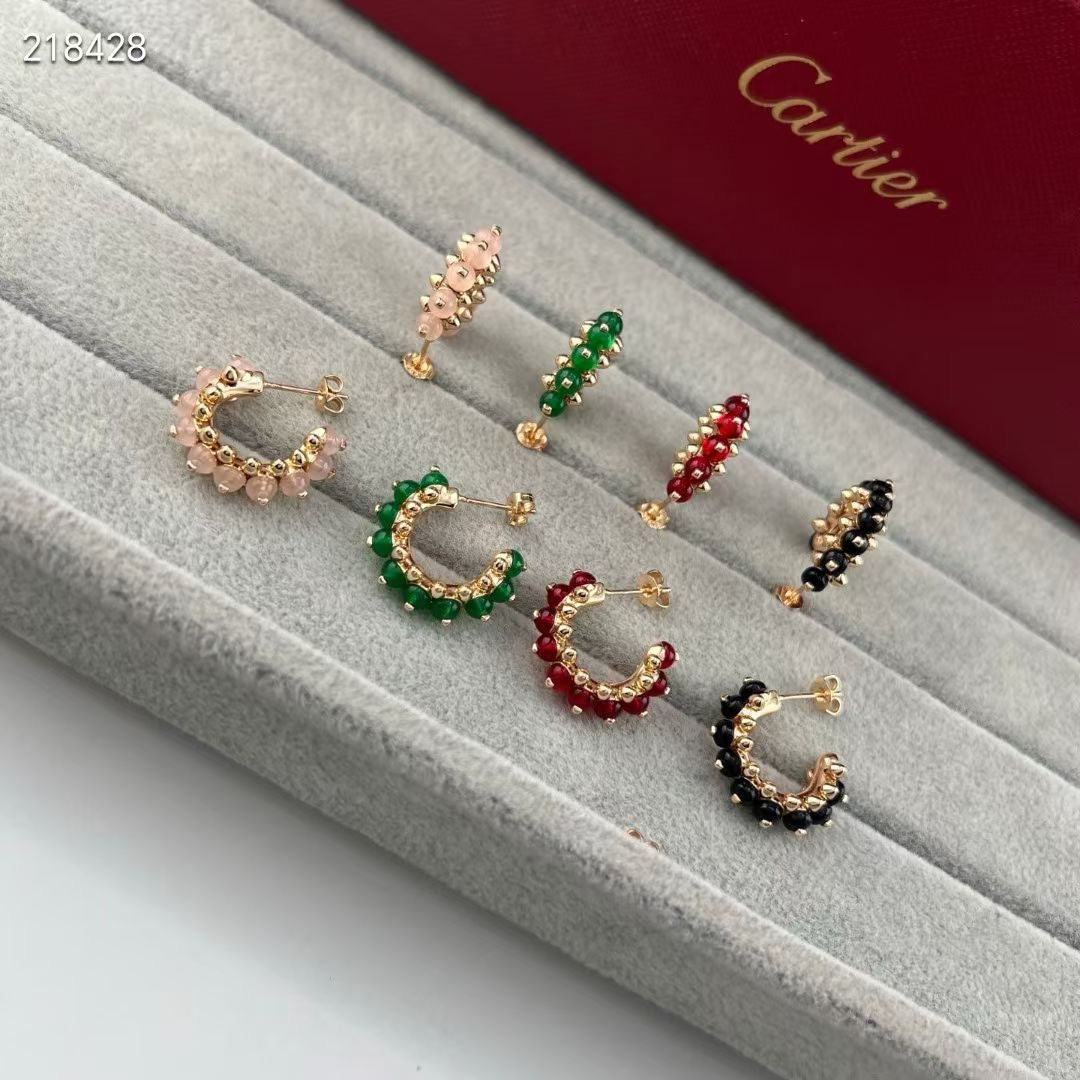 [Mystic ] NEW COLORED GEMSTONE COLLECTION SMALL HOOP EARRINGS