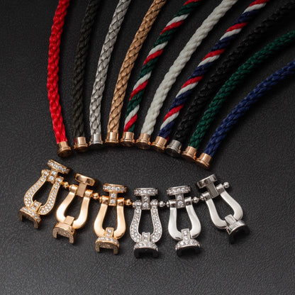 Mystic FORCE LARGE HORSESHOE HALF DIAMOND BRACELET ROSE GOLD