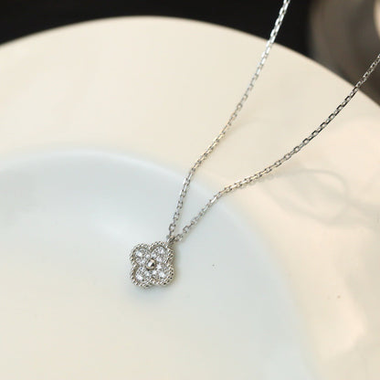 Mystic CLOVER MINI 9.5MM PENDANT DIAMOND NECKLACE