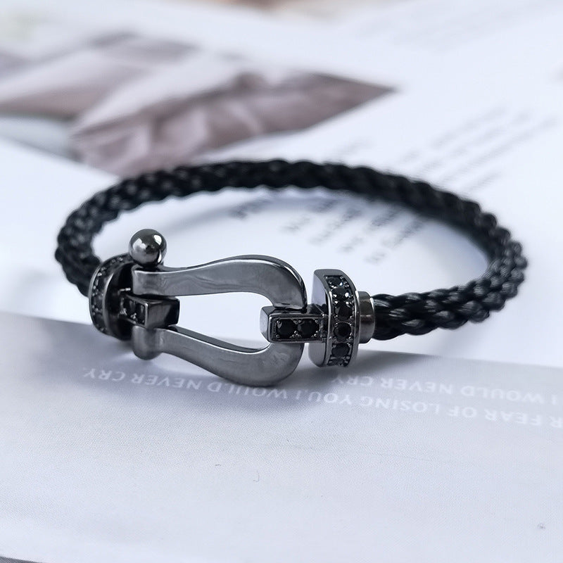 Mystic FORCE LARGE SERIES HORSESHOE BLACK SAMURAI BRACELET