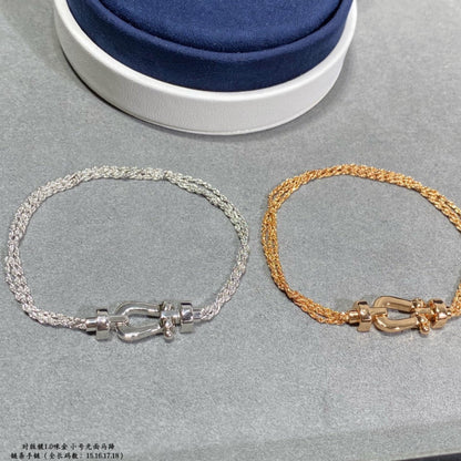 Mystic FORCE SMALL HORSESHOE  DIAMOND CHAIN ROPE BRACELET