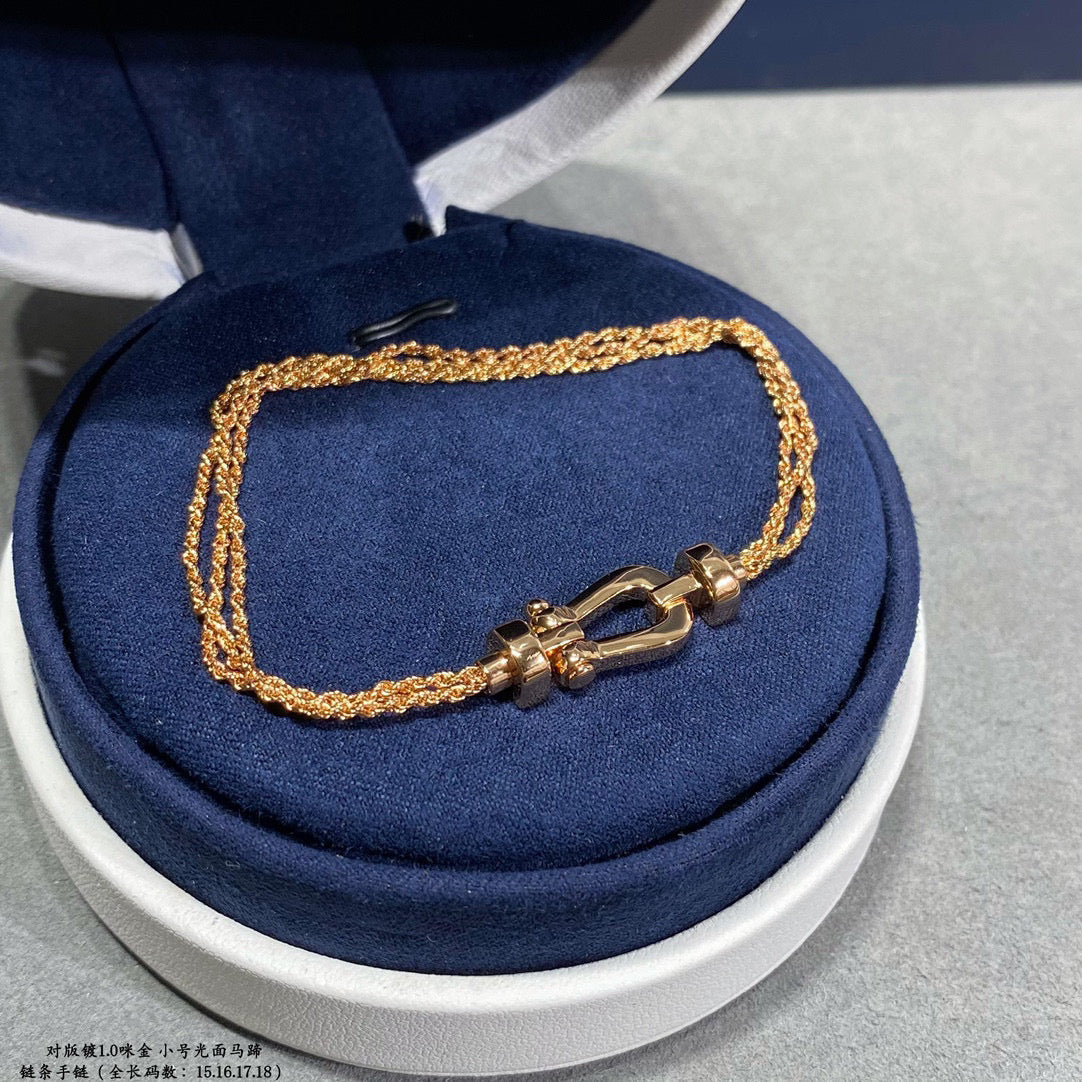 Mystic FORCE SMALL HORSESHOE  DIAMOND CHAIN ROPE BRACELET