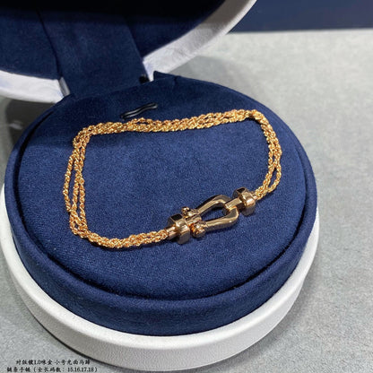 Mystic FORCE SMALL HORSESHOE  DIAMOND CHAIN ROPE BRACELET