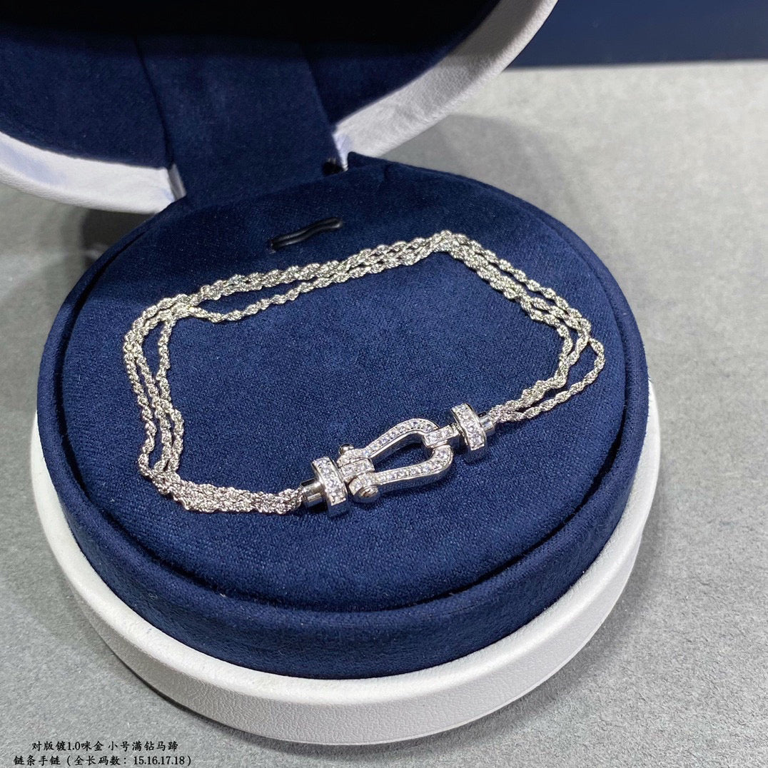 Mystic FORCE SMALL HORSESHOE  DIAMOND CHAIN ROPE BRACELET