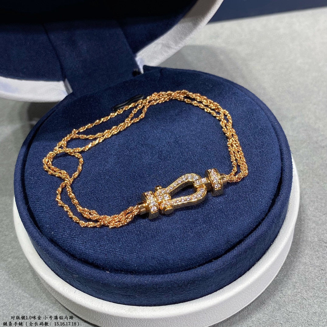 Mystic FORCE SMALL HORSESHOE  DIAMOND CHAIN ROPE BRACELET