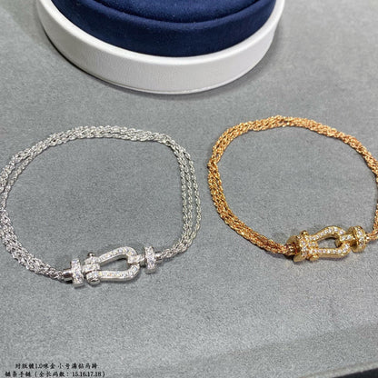 Mystic FORCE SMALL HORSESHOE  DIAMOND CHAIN ROPE BRACELET