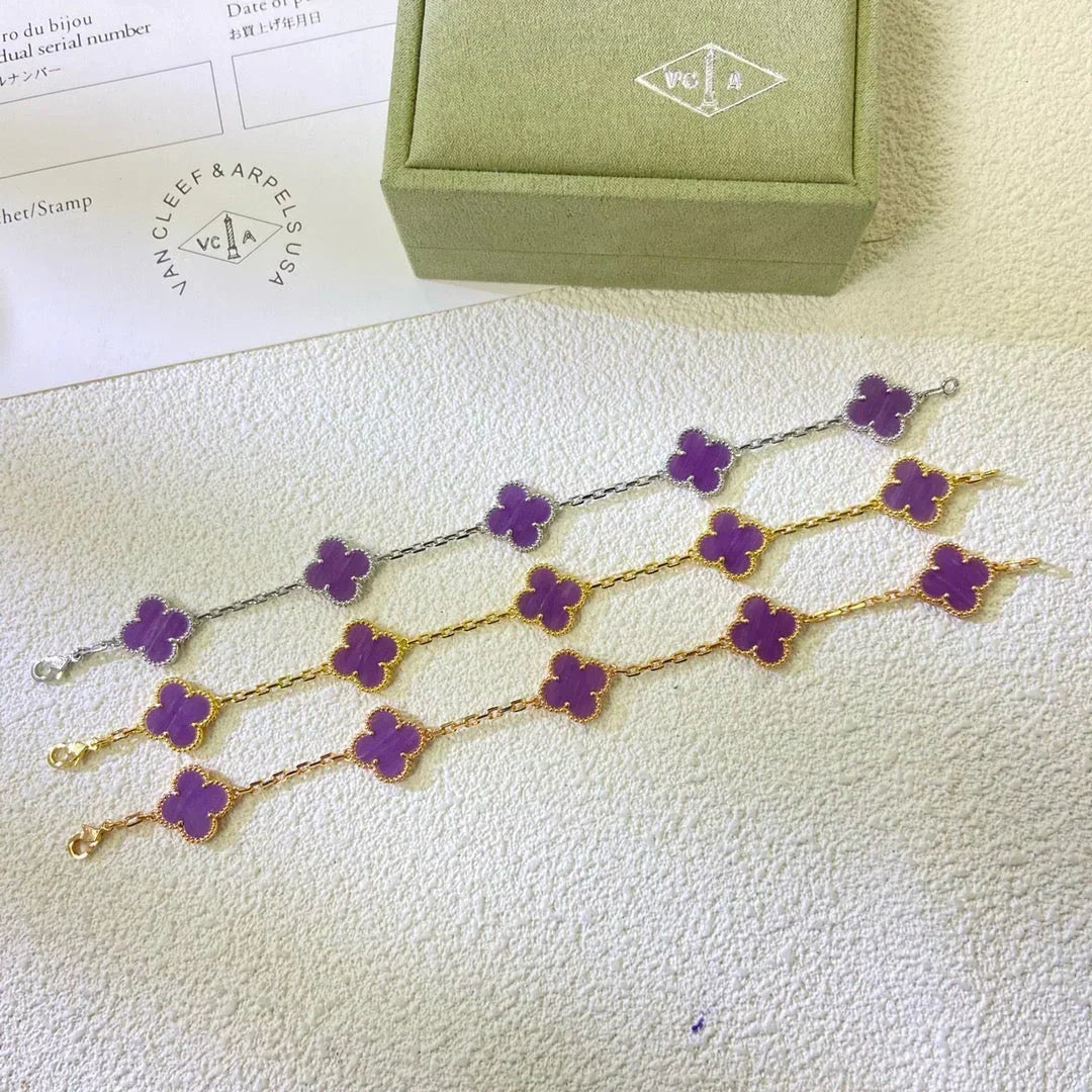 [Mystic ]New  CLOVER 5 MOTIF VIOLET BRACELET COLLECTION