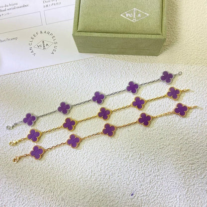 [Mystic ]New  CLOVER 5 MOTIF VIOLET BRACELET COLLECTION