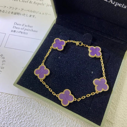 [Mystic ]New  CLOVER 5 MOTIF VIOLET BRACELET COLLECTION