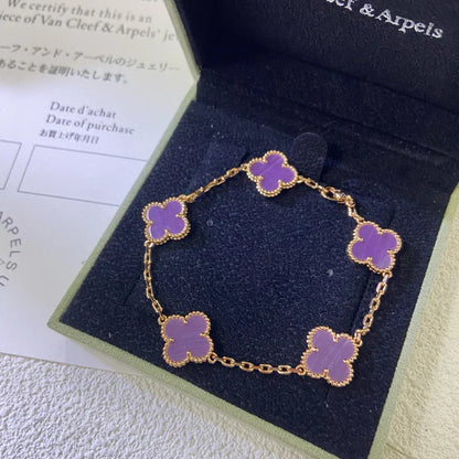 [Mystic ]New  CLOVER 5 MOTIF VIOLET BRACELET COLLECTION