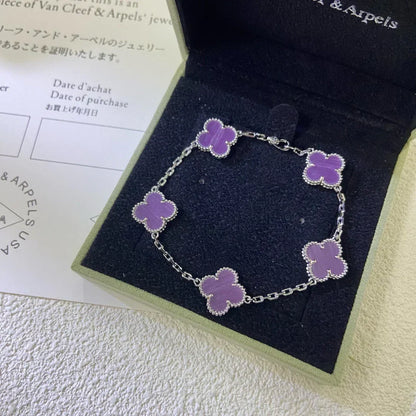 [Mystic ]New  CLOVER 5 MOTIF VIOLET BRACELET COLLECTION