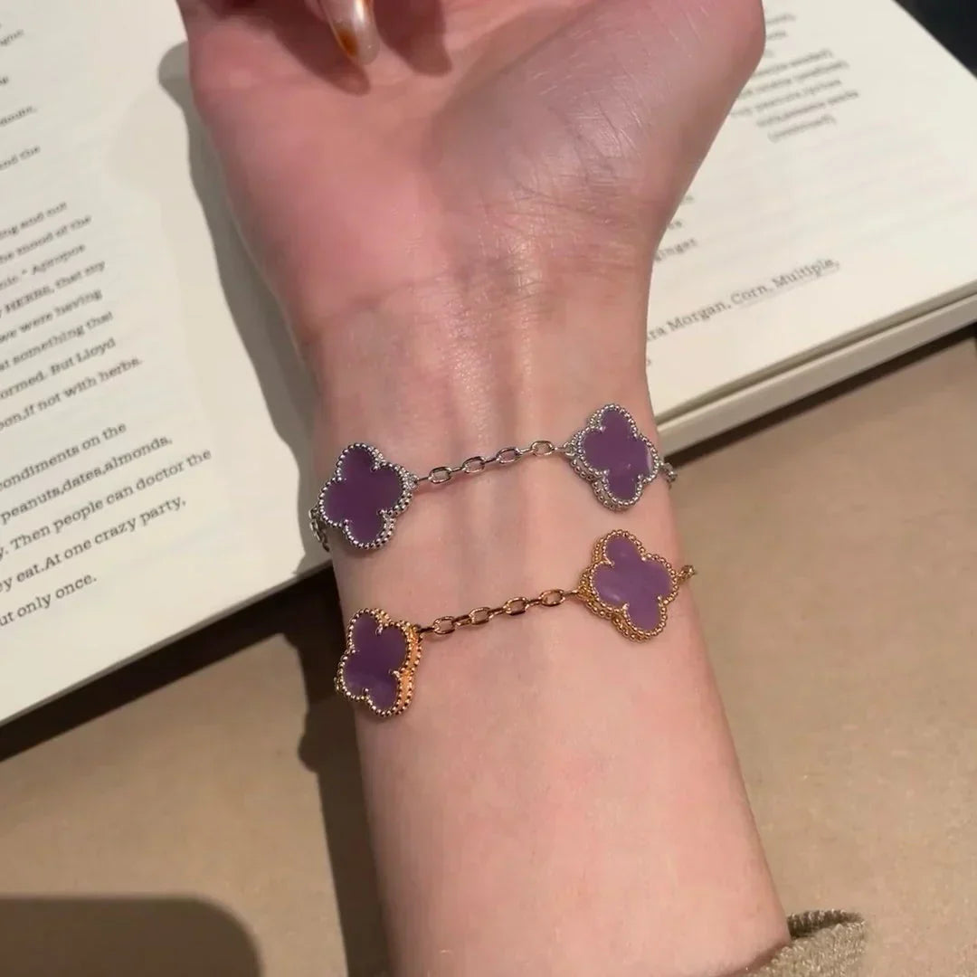 [Mystic ]New  CLOVER 5 MOTIF VIOLET BRACELET COLLECTION