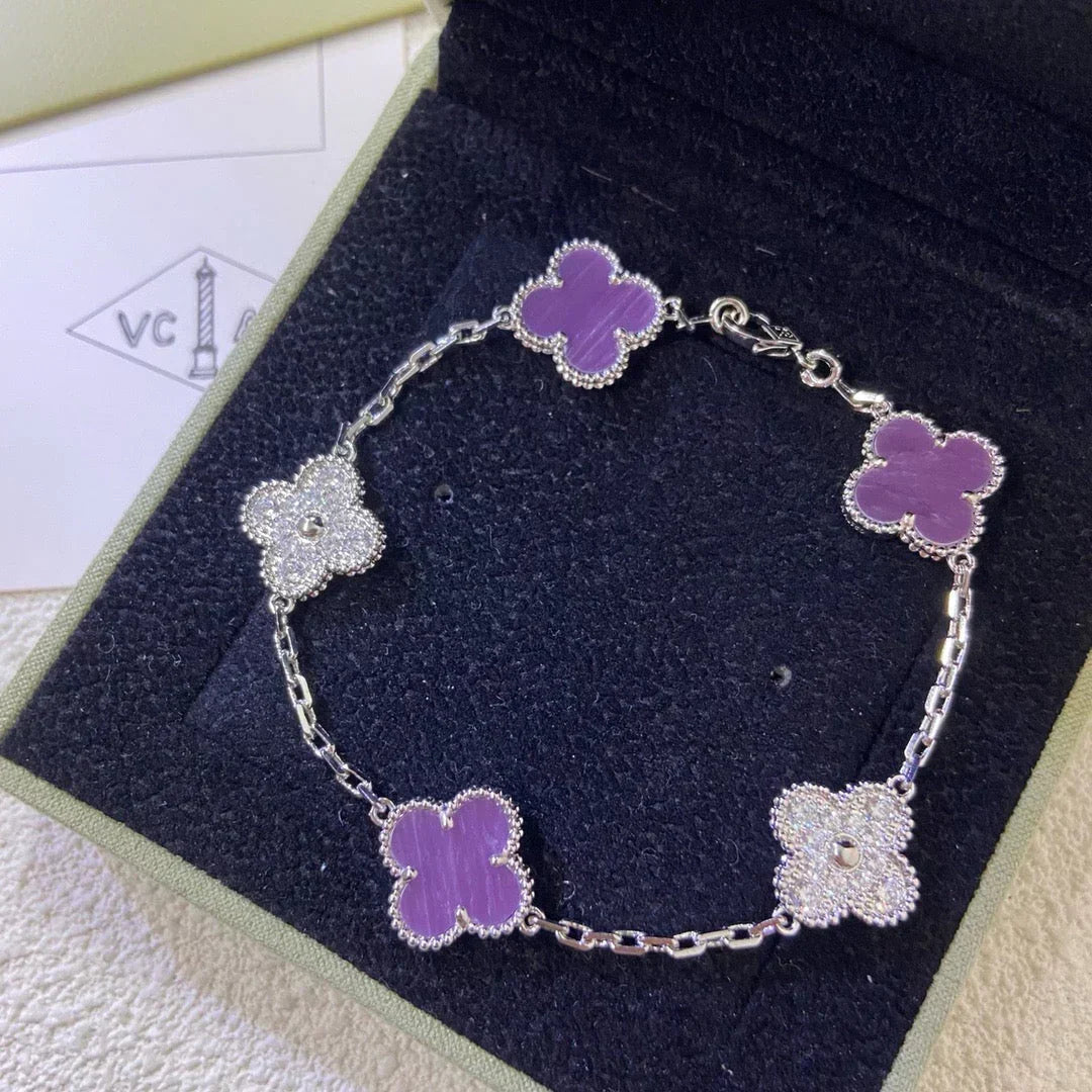 [Mystic ]New  CLOVER 5 MOTIF VIOLET BRACELET COLLECTION