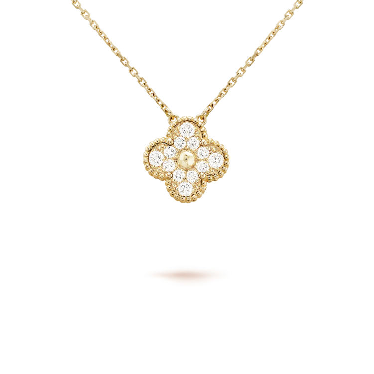 Mystic CLOVER 15MM DIAMOND SINGLE FLOWER NECKLACE