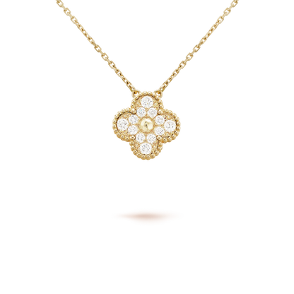 Mystic CLOVER 15MM DIAMOND SINGLE FLOWER NECKLACE