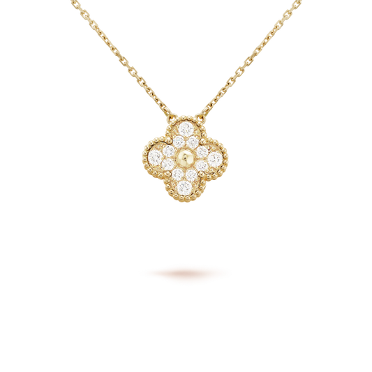 Mystic CLOVER 15MM DIAMOND SINGLE FLOWER NECKLACE