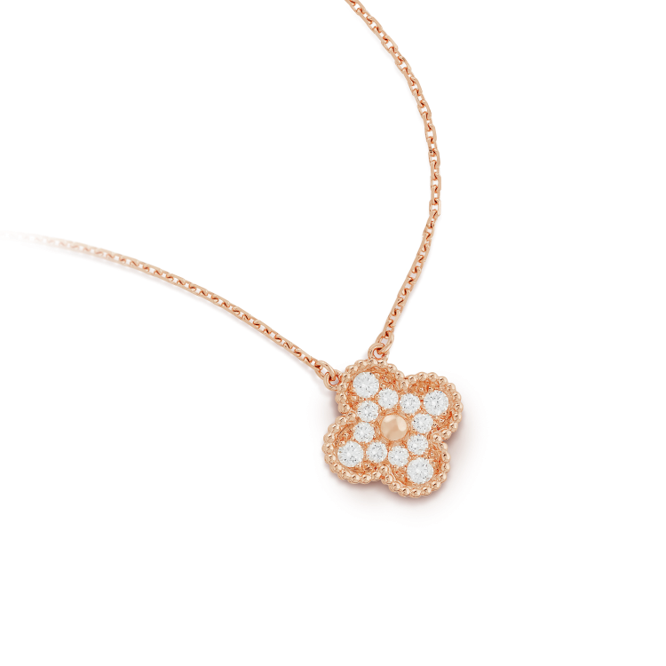Mystic CLOVER 15MM DIAMOND SINGLE FLOWER NECKLACE