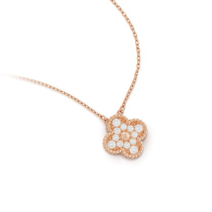 Mystic CLOVER 15MM DIAMOND SINGLE FLOWER NECKLACE