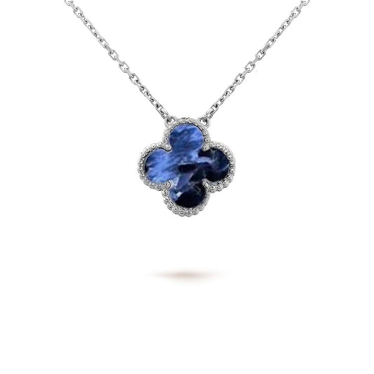 Mystic CLOVER 15MM PIETERSITE NECKLACE SILVER