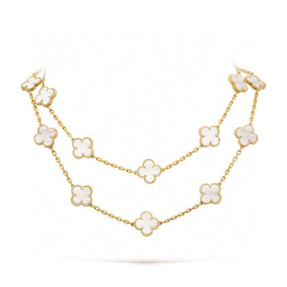 Mystic CLOVER 20 MOTIFS WHITE MOP NECKLACE