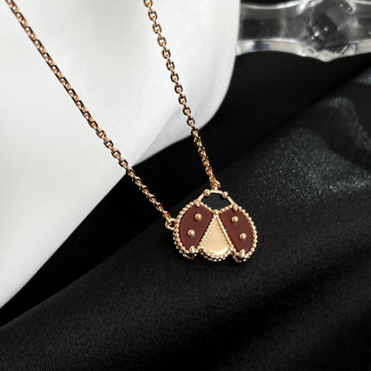 Mystic LUCKY  CARNELIANS LADYBUG NECKLACE