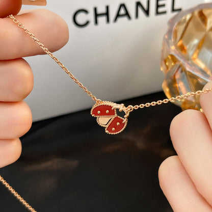 Mystic LUCKY  CARNELIANS LADYBUG NECKLACE