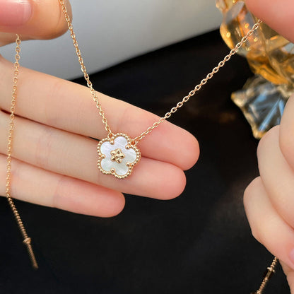 Mystic LUCKY  WHITE MOP  PLUM BLOSSOM NECKLACE