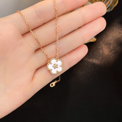 Mystic LUCKY  WHITE MOP  PLUM BLOSSOM NECKLACE
