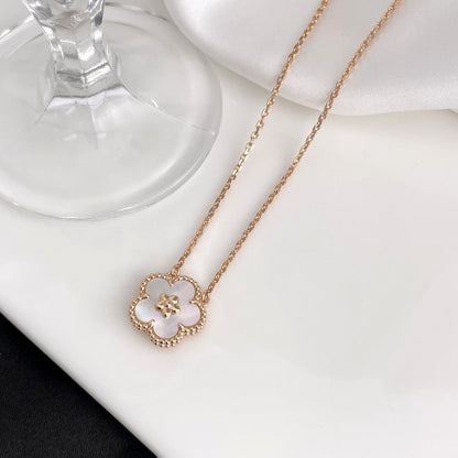 Mystic LUCKY  WHITE MOP  PLUM BLOSSOM NECKLACE