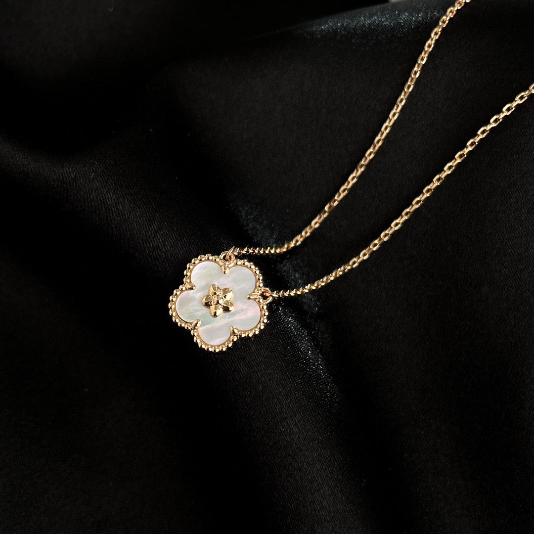 Mystic LUCKY  WHITE MOP  PLUM BLOSSOM NECKLACE