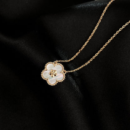 Mystic LUCKY  WHITE MOP  PLUM BLOSSOM NECKLACE